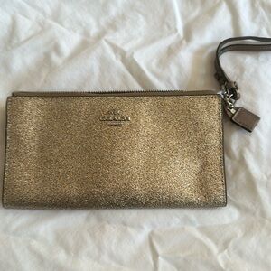 Coach gold wristlet